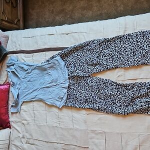 Victoria's Secret Black White Leopard PJ Sleep Set XS